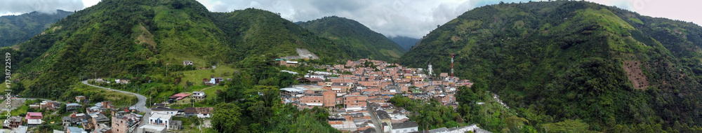 Naklejka premium San Andres de Cuerquia, Antioquia, Colombia. August 31, 2025. Municipality located in the northern region of the department.