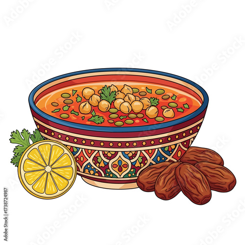 Delicious chickpea stew with dates and lemon