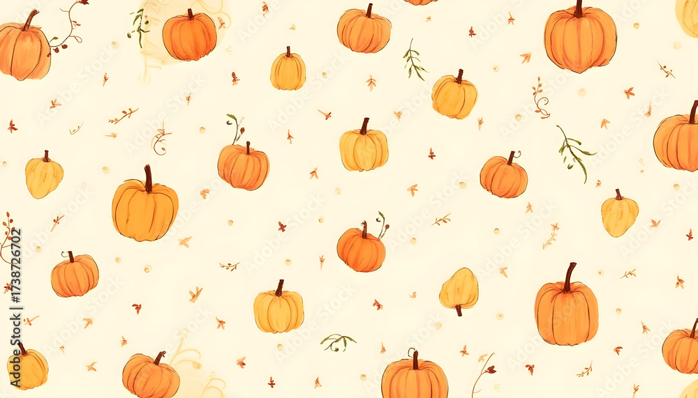 seamless pattern with pumpkins