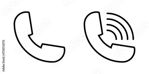 Telephone Icons Showing Call and Active Communication Signal