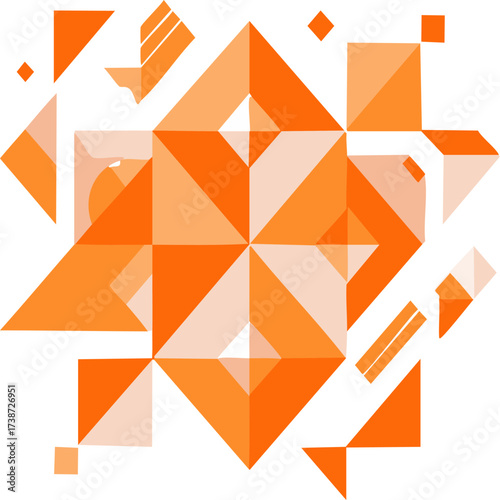 Orange abstract geometric art