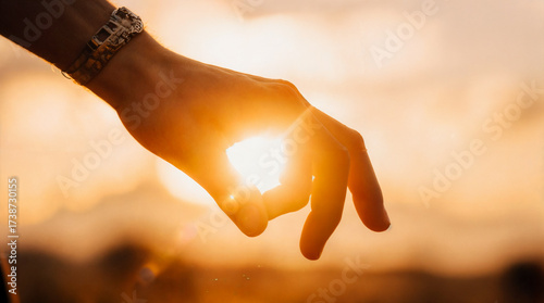 hand holding the sun