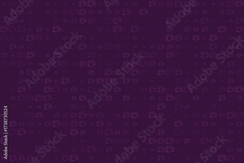 Seamless Spooky Ghost Outline Pattern on Deep Violet Background for Halloween Celebrations and Creepy Themed Designs