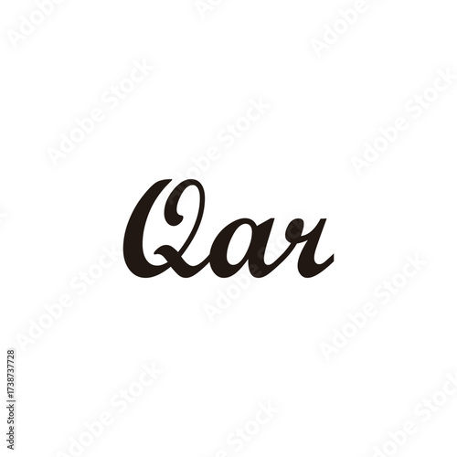 Letter Qar connect geometric symbol simple logo vector