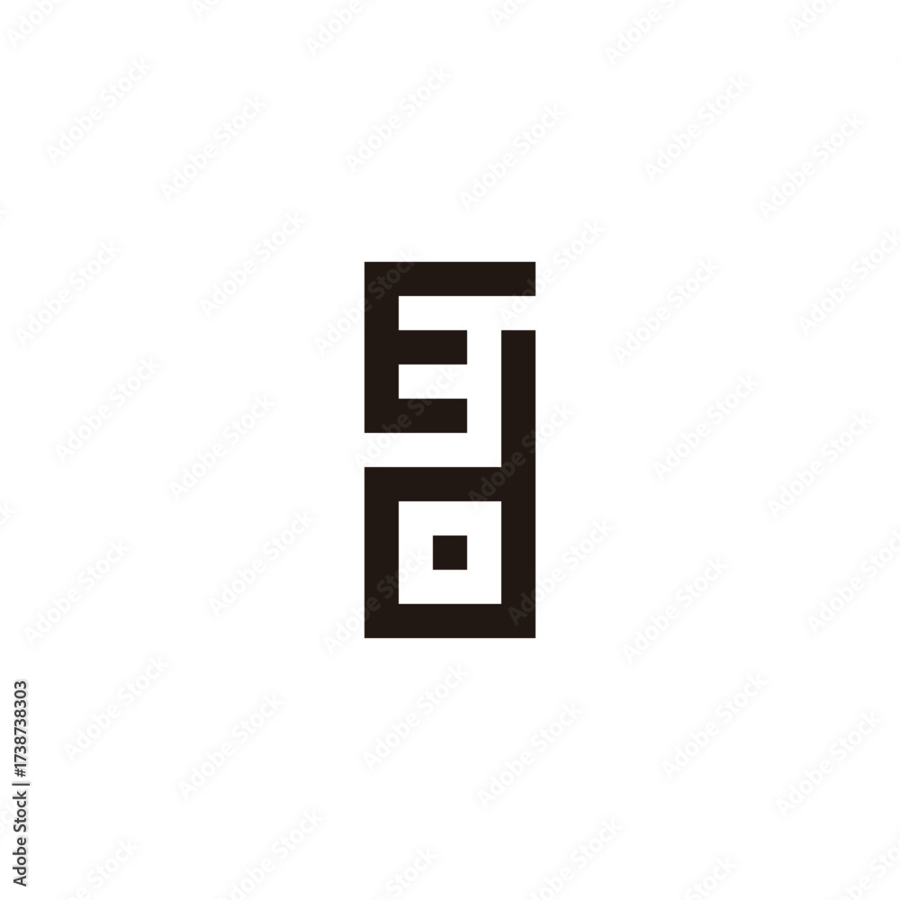Obraz premium Letter E and d square, rectangle geometric symbol simple logo vector