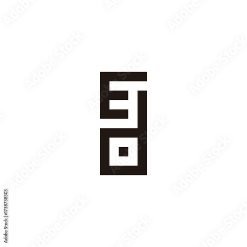 Letter E and d square, rectangle geometric symbol simple logo vector