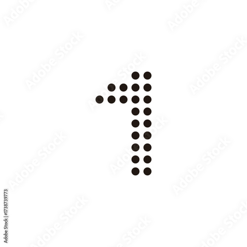 Number 1 circles geometric symbol simple logo vector