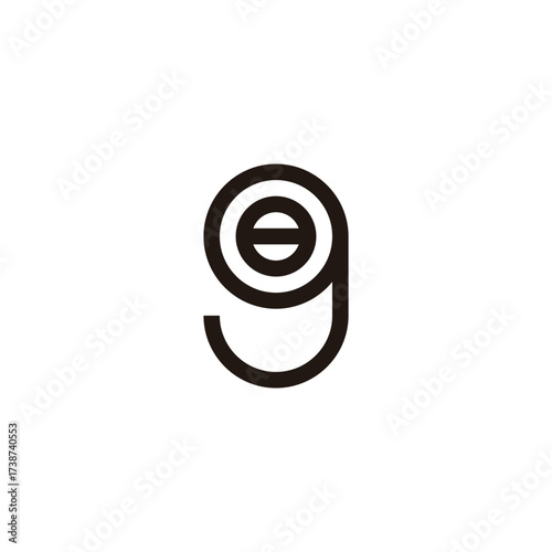 Number 8 in letter g circle geometric symbol simple logo vector