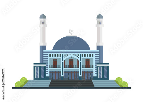 Mosque building. Simple flat illustration
