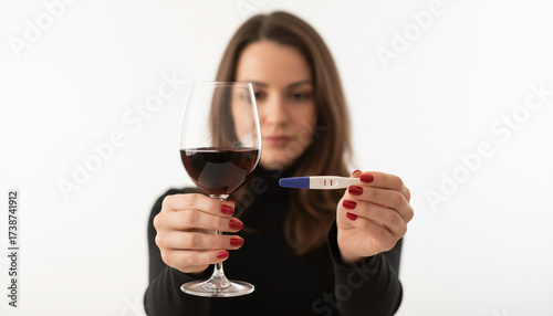 Pregnancy or Alcohol? The concept of making a hard decision.