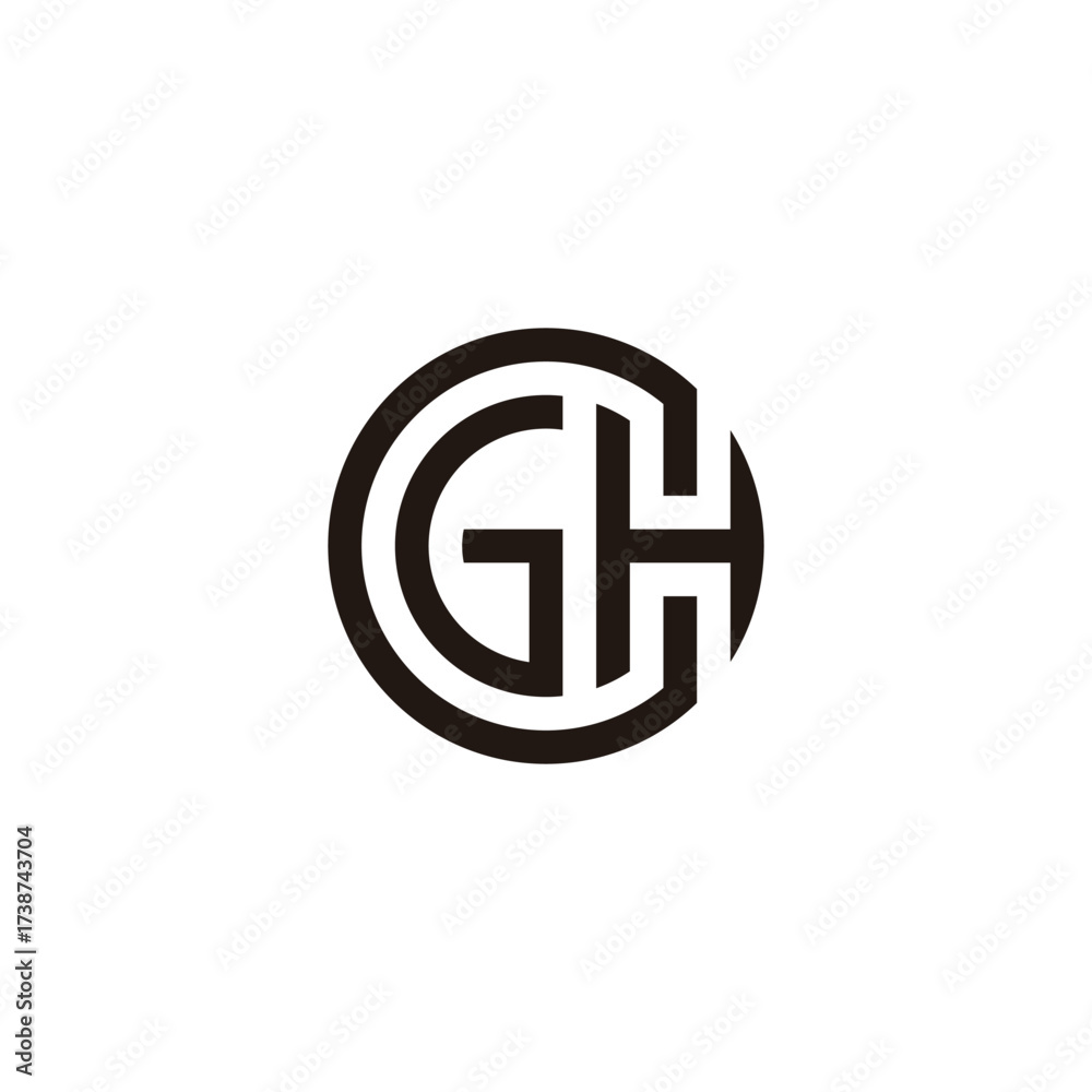 Obraz premium Letter C, G and H circle geometric simple symbol logo vector