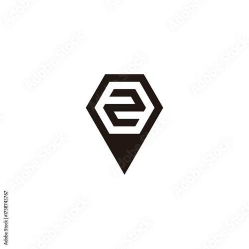 Number 2 in pencil geometric simple symbol logo vector