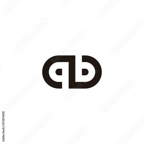 Letter qb capsule geometric symbol simple logo vector