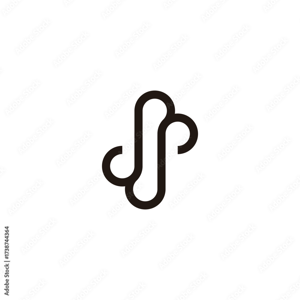 Obraz premium Letter ss, line, unique geometric simple symbol logo vector