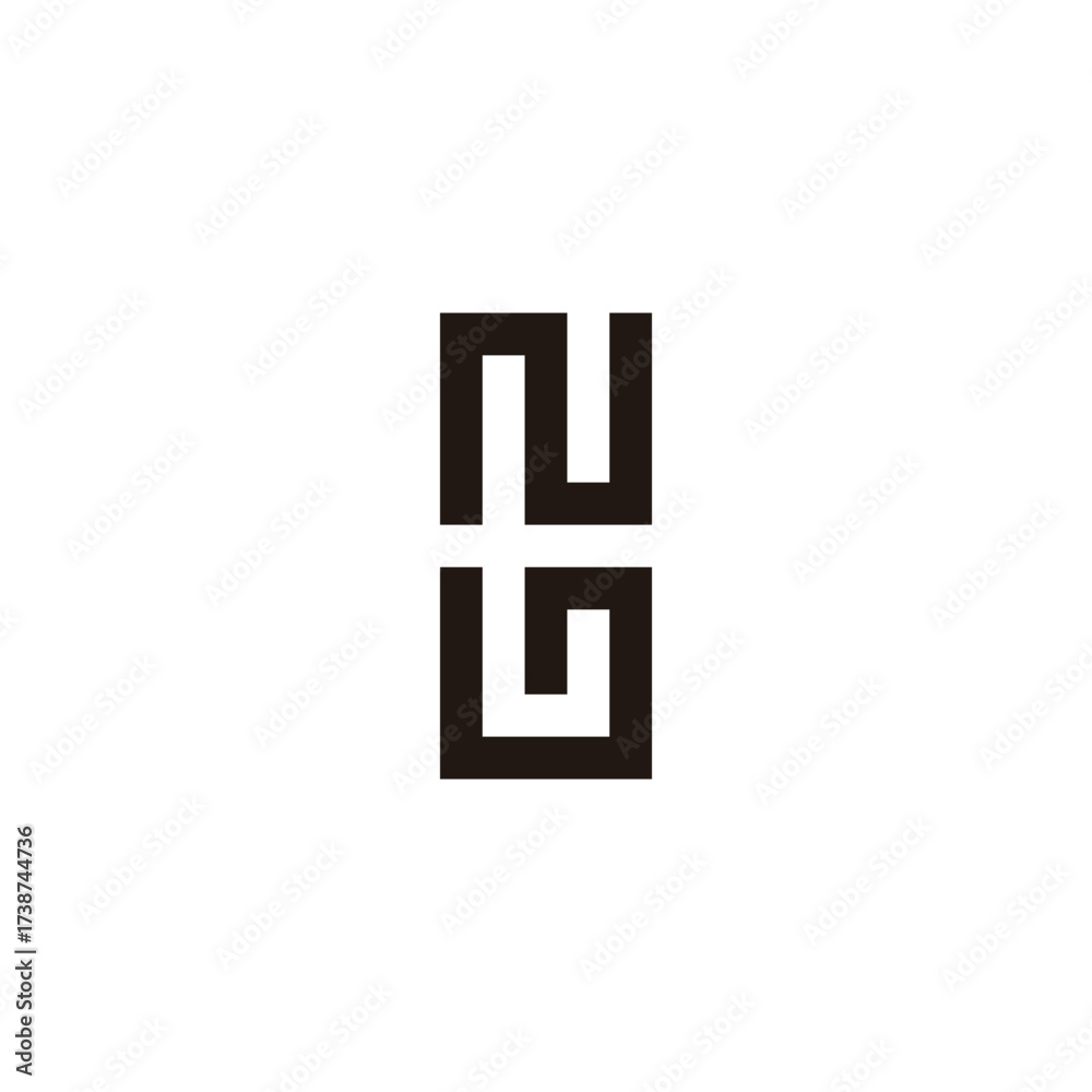 Obraz premium Letter N and L squares geometric symbol simple logo vector