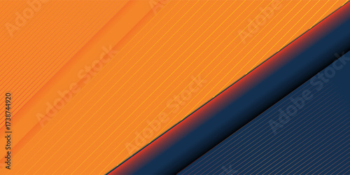 Geometris abstrak biru tua dan tema persegi oranye tumpang tindih latar belakang untuk desain grafis.