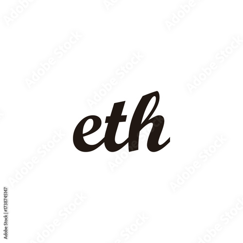 Letter eth connect geometric symbol simple logo vector