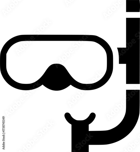 mask snorkel glyph flat vector icon
