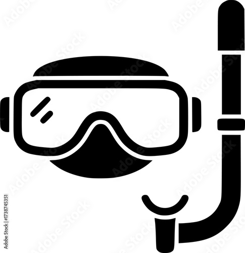 mask snorkel glyph flat vector icon
