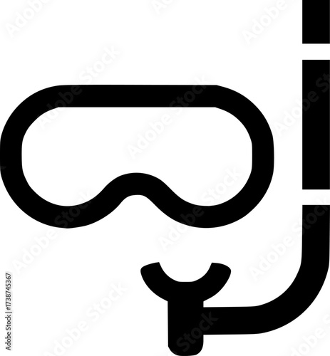 mask snorkel glyph flat vector icon
