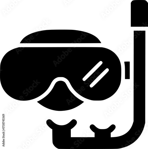mask snorkel glyph flat vector icon

