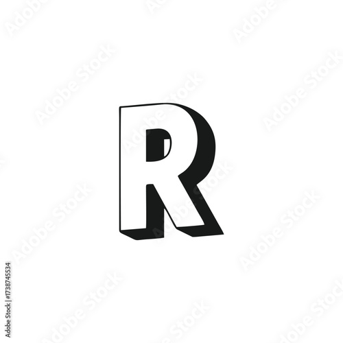 Free Download Letter R 3d geometric symbol simple logo vector - GFXLoad