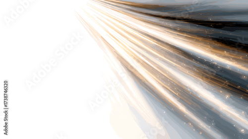 Streaks of light emanate diagonally from the upper left, creating a sense of speed and energy. The image is dynamic and visually striking.