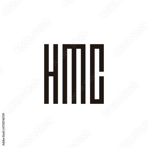 Letter HMC square geometric symbol simple logo vector