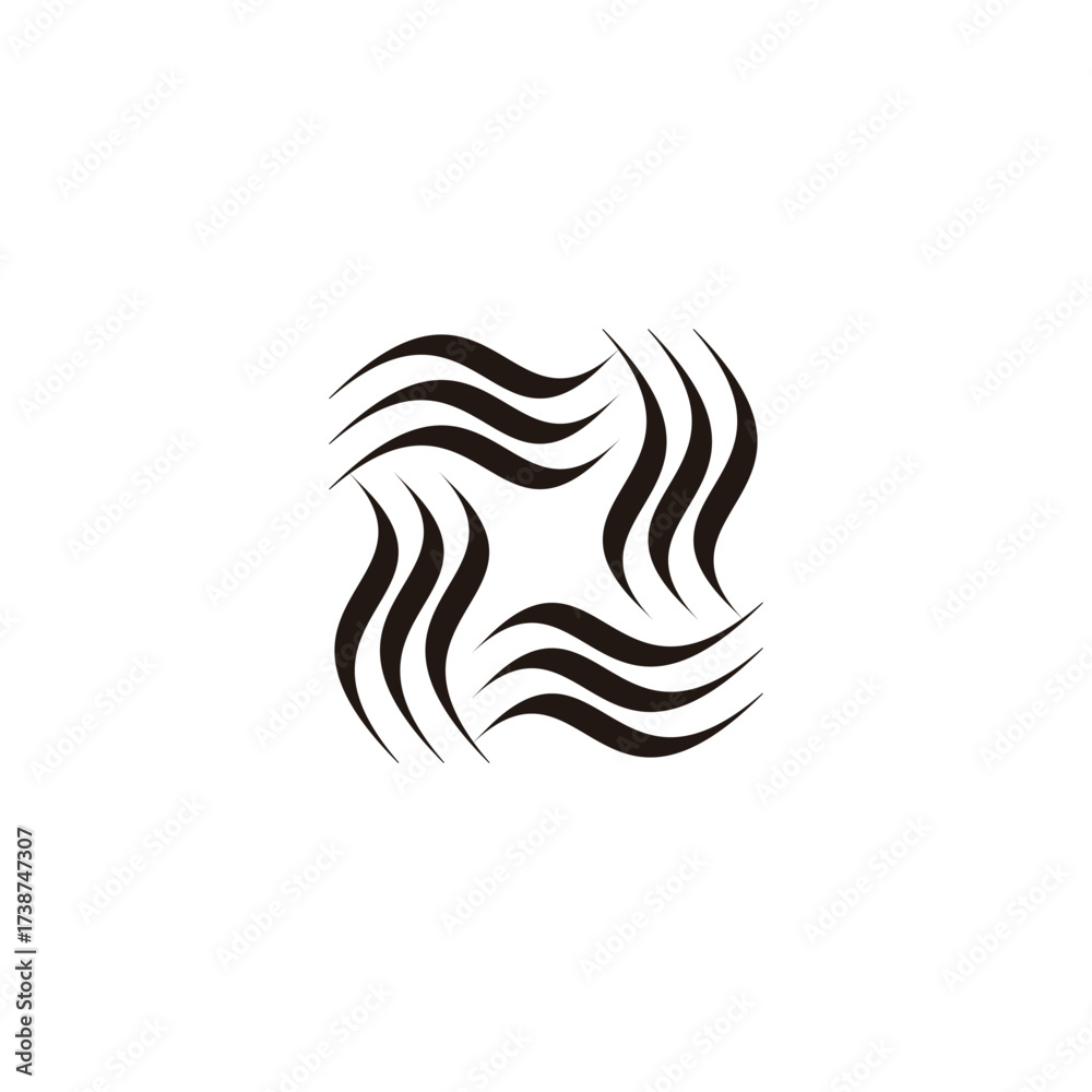Fototapeta premium Letter X waves, geometric symbol simple logo vector
