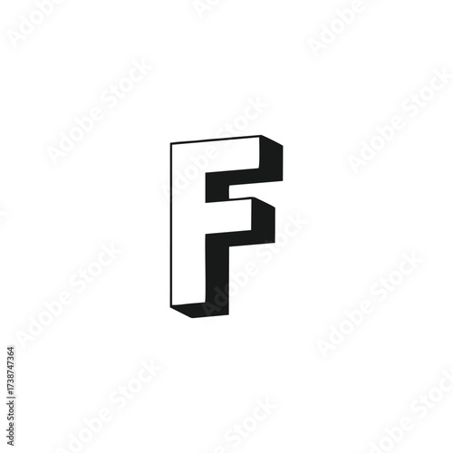 Free Download Letter F 3d geometric symbol simple logo vector - GFXLoad