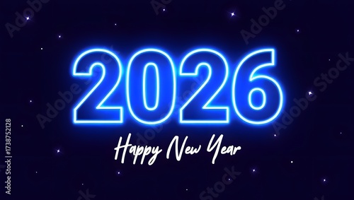 Glowing 2026 happy new year digital background