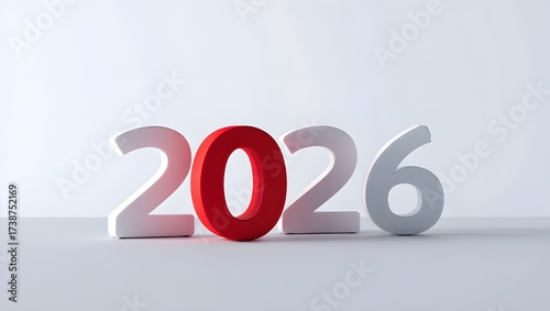 2026 number design isolated on white background