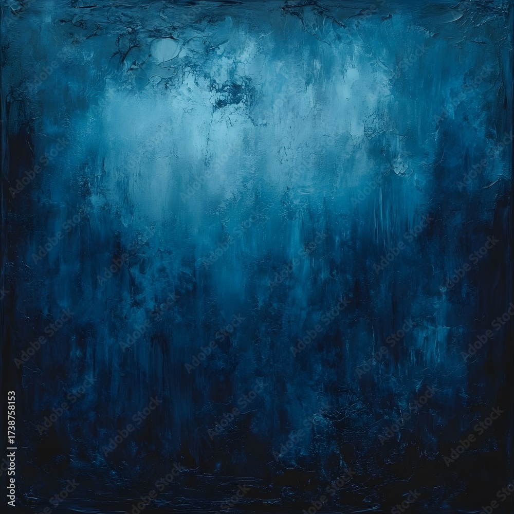 Obraz premium Abstract deep ocean blue grunge texture painting background artistic illustration