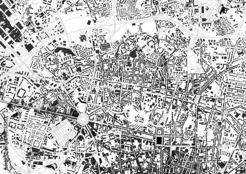 Detailed vector map of Porto, Portugal — shows highways, streets, and building footprints. Ideal for urban planning, design, or travel visuals.