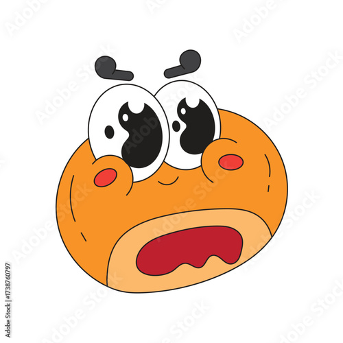 Cute anpan mascot logo kawaii character cartoon icon illustration