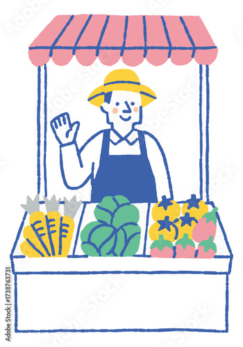 Man selling vegetables at the market_color