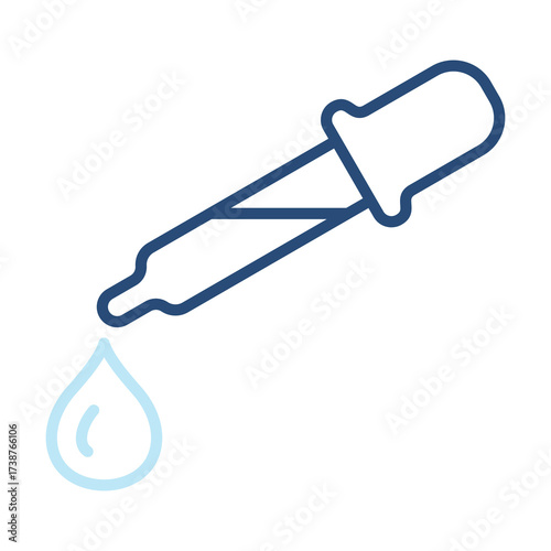 Pipette Icon Color Outline Style. Vector Illustration Design