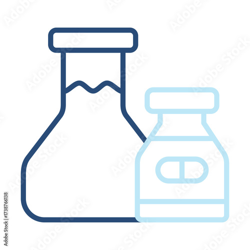 Pharmaceutical Icon Color Outline Style. Vector Illustration Design