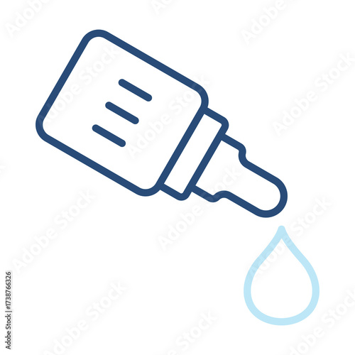 Eye Drop Icon Color Outline Style. Vector Illustration Design