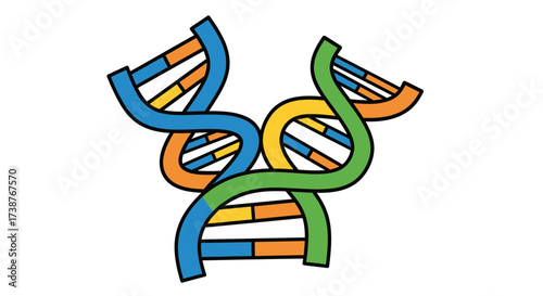 Illustration of a double helix DNA structure, representing genetics and biology.