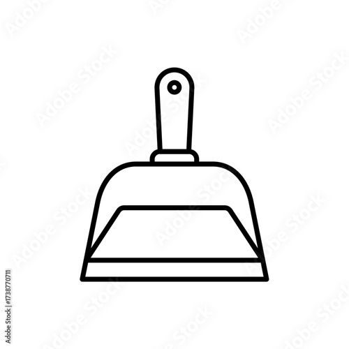 Dustpan vector line icon. Trendy and modern design.
