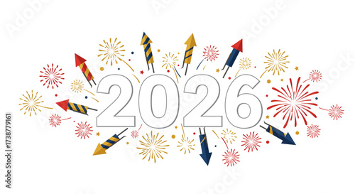 Celebrating New Year 2026 with Fireworks and Festive Decorations