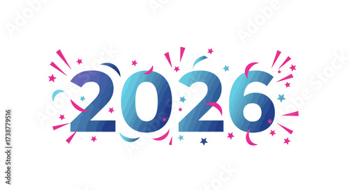 2026 New Year Celebration with Confetti and Festive Design