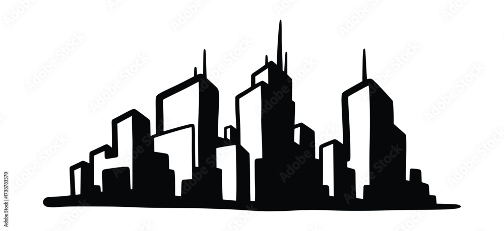 Fototapeta premium City skyline silhouette