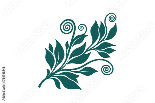 Floral Swirl Design Element