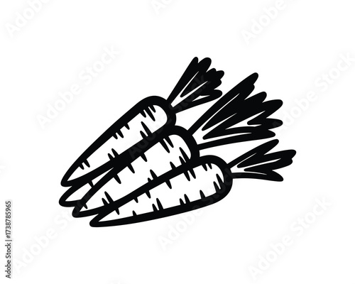 Carrots bunch black outline