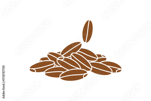 Coffee beans heap illustration