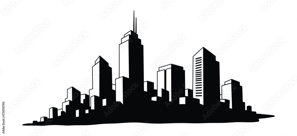 Obraz premium City Skyline Silhouette