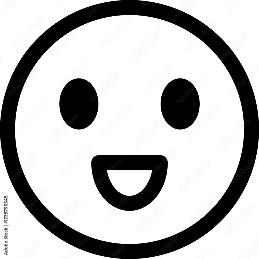 Fototapeta premium 満面の笑顔アイコン 口を開けて笑う顔の絵文字