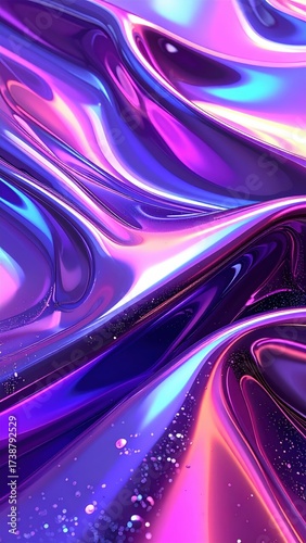 Vibrant Abstract Swirls of Purple Pink and Blue.
